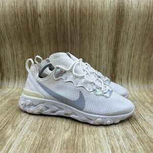 Nike React Element 55 Women's Size 6.5 White Iridescent Running Shoes CN0147-100